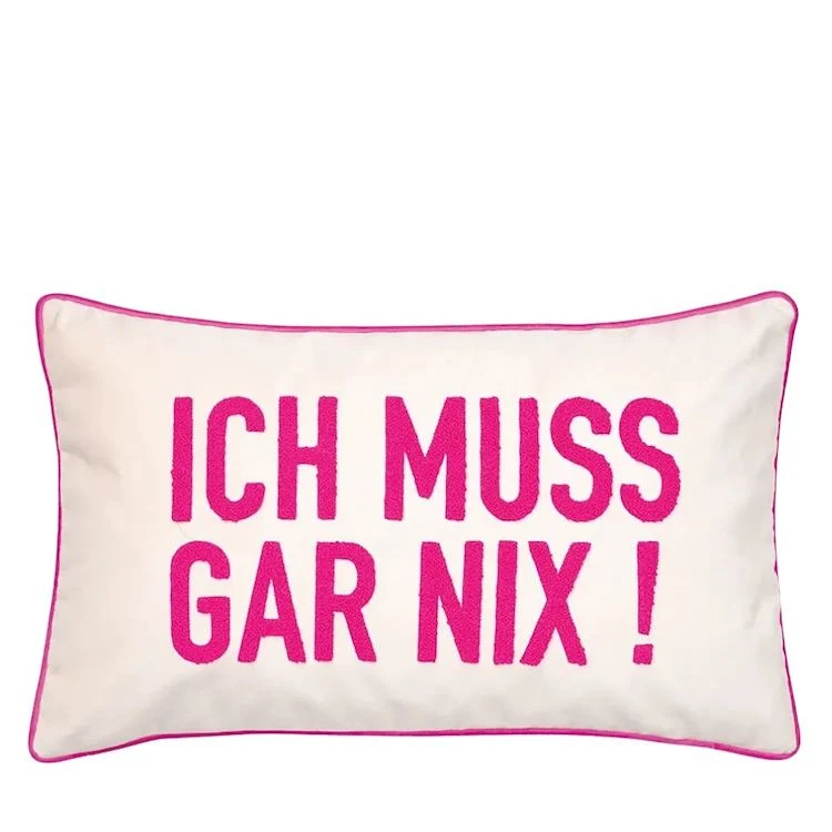 Pad Kissenhülle LETTERS Ich muss gar nix sandfarben 30 x 50 cm