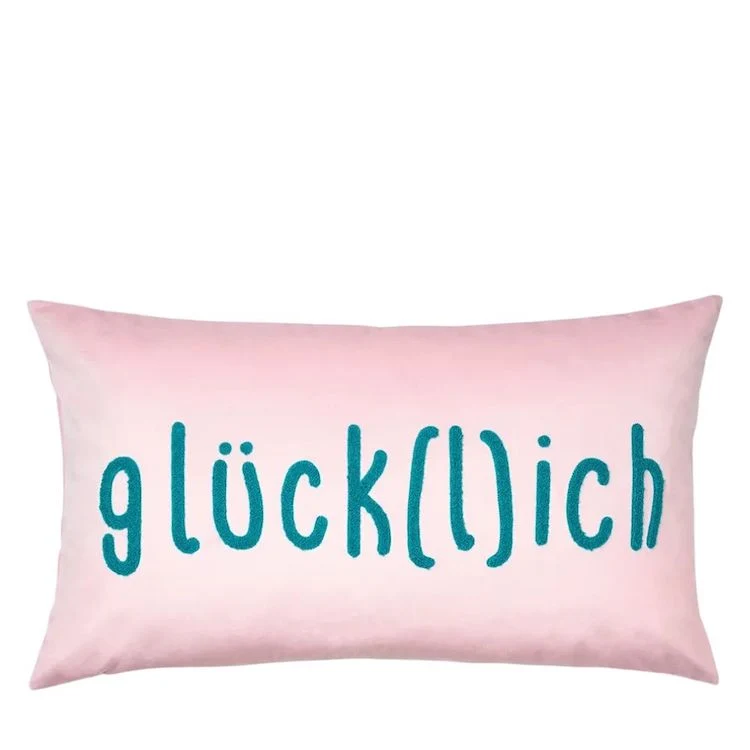 Pad Kissenhülle LETTERS Glücklich rose 35 x 60 cm