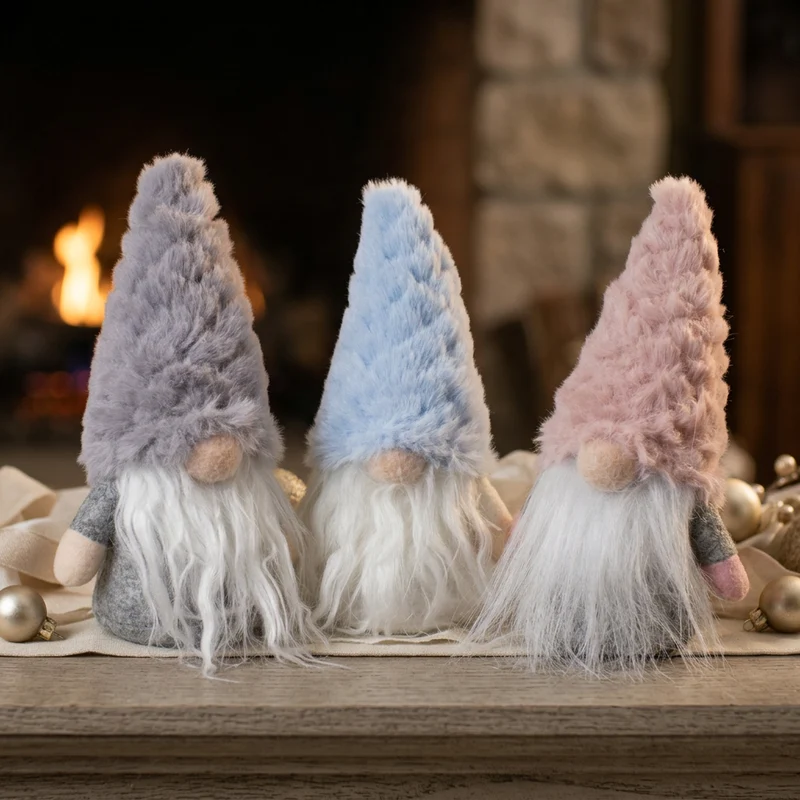Weihnachtswichtel stehend 15 cm – 3 Designs mit süßen Zipfelmützen & liebevollen Weihnachtsdetails