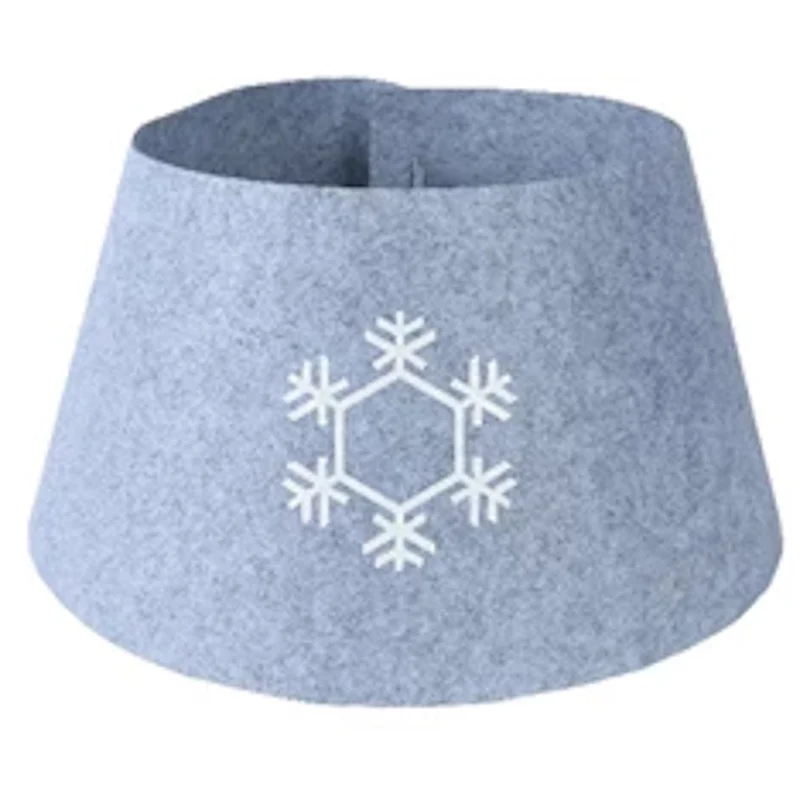 Baumring aus Filz mit Schneeflocke Weiß Grau 70 x 28 cm