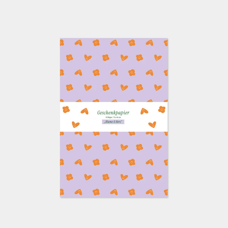 Geschenkpapier "Blume & Herz"