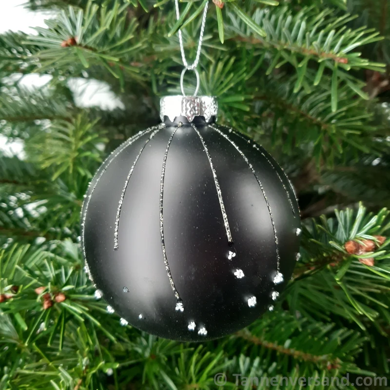 Weihnachtskugel aus Glas Schwarz Gold Motiv 8 cm 12er Set