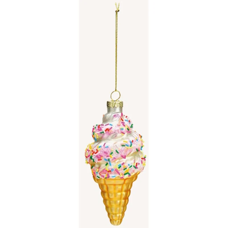 Anhänger Eis aus Glas Glitter 12 cm var. 1