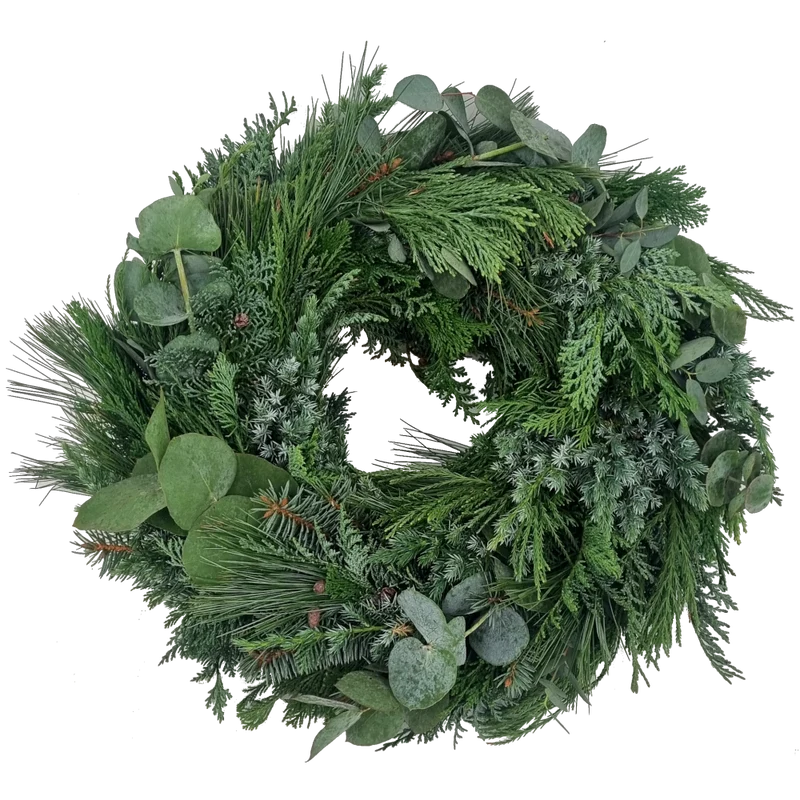 Adventskranz Premium gemischte Zweige 6-8 Sorten bläulich 40 cm