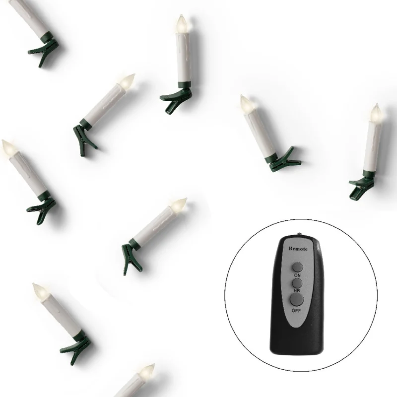 Lichterkette Kerzen 10 LEDs Warm Weiß Dauerbetrieb Kabellos