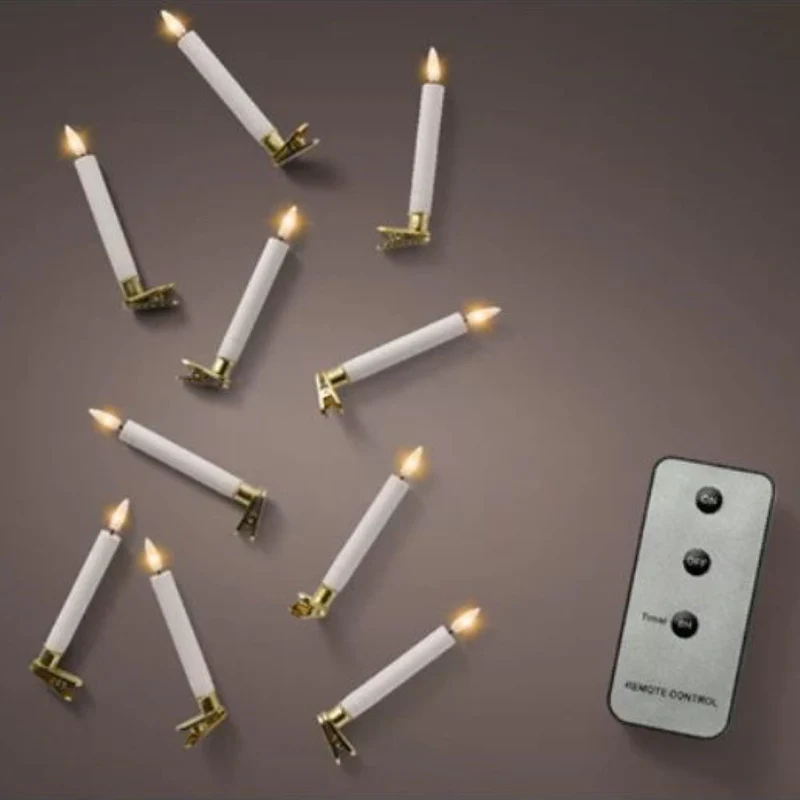 Lichterkette Kerzen Modern 10 LEDs Warm Weiß Dauerbetrieb Kabellos