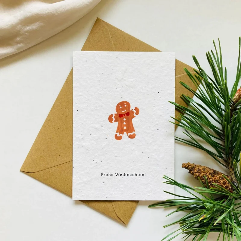 Einpflanzbare Postkarte – Weihnachten (versch. Designs)