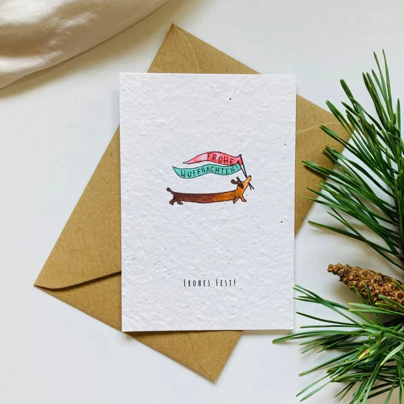 Einpflanzbare Postkarte – Weihnachten (versch. Designs)