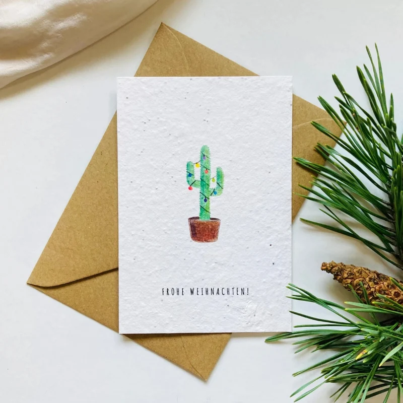 Einpflanzbare Postkarte – Weihnachten (versch. Designs)
