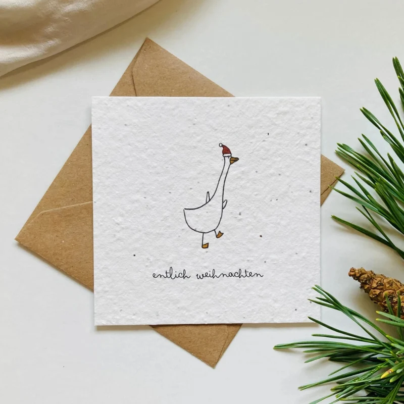 Einpflanzbare Postkarte – Weihnachten (versch. Designs)