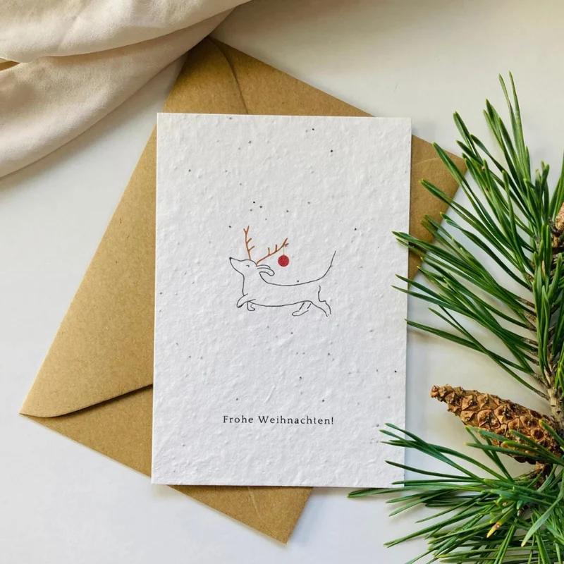 Einpflanzbare Postkarte – Weihnachten (versch. Designs)