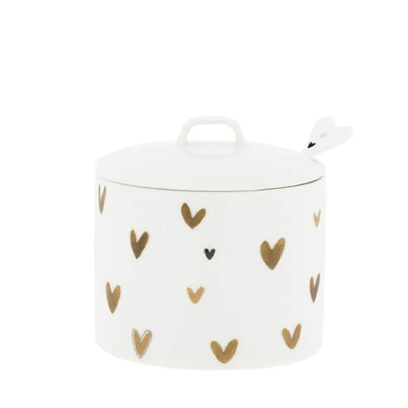 Bastion Collections Zuckerdose Brown Hearts
