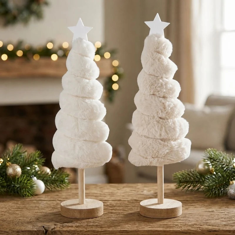 Plüsch-Weihnachtsbaum Björn cremeweiß groß