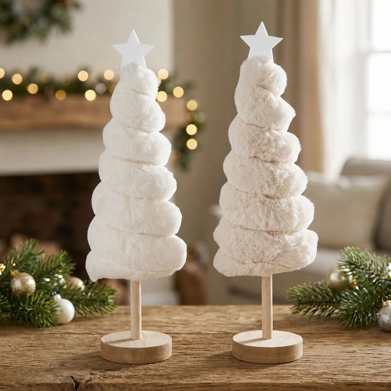 Plüsch-Weihnachtsbaum Bo beige groß