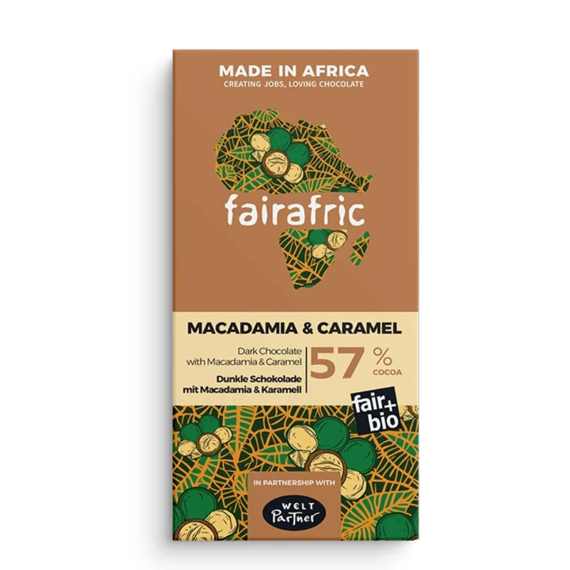 Zartbitter-Schokolade Macadamia & Caramel (57%)
