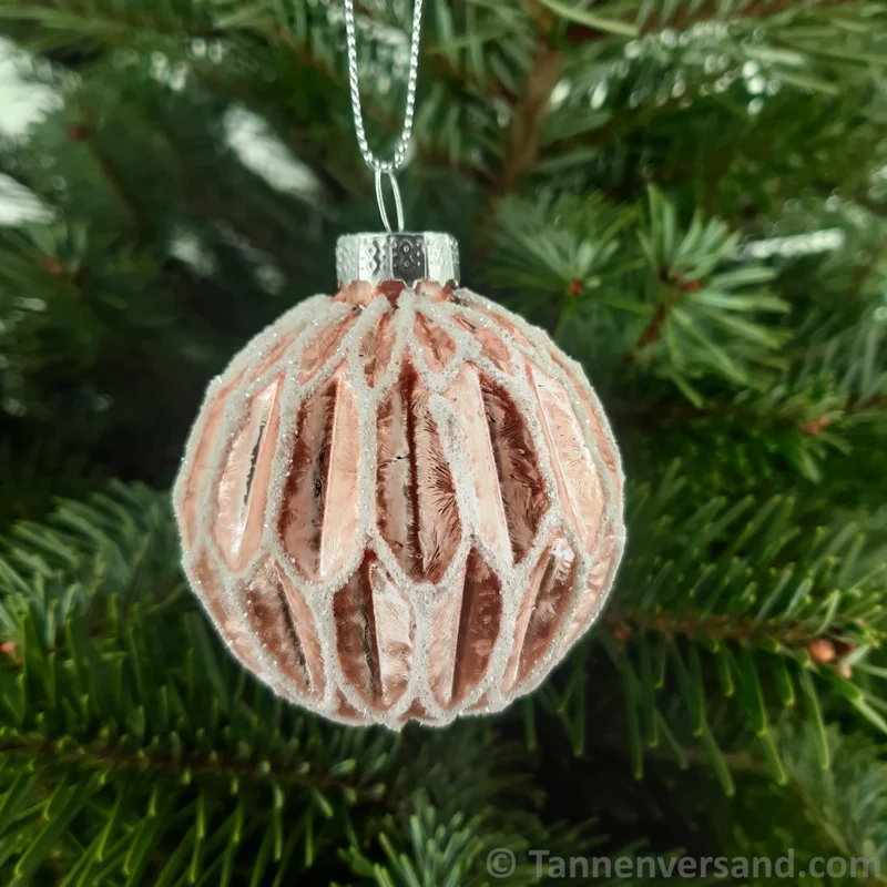 Weihnachtskugel aus Glas Pink Silber 6 cm 12er Set