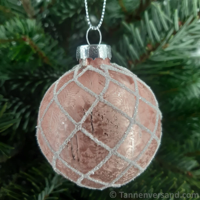 Weihnachtskugel aus Glas Pink Silber 6 cm 12er Set