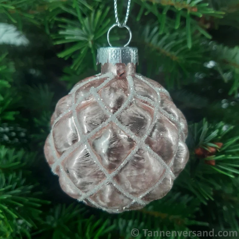 Weihnachtskugel aus Glas Pink Silber 6 cm 12er Set