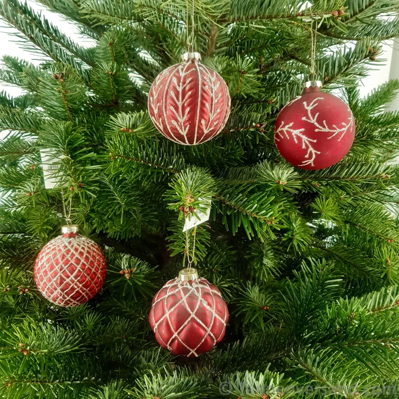 Weihnachtskugel aus Glas Rot Gold 8 cm 12er Set