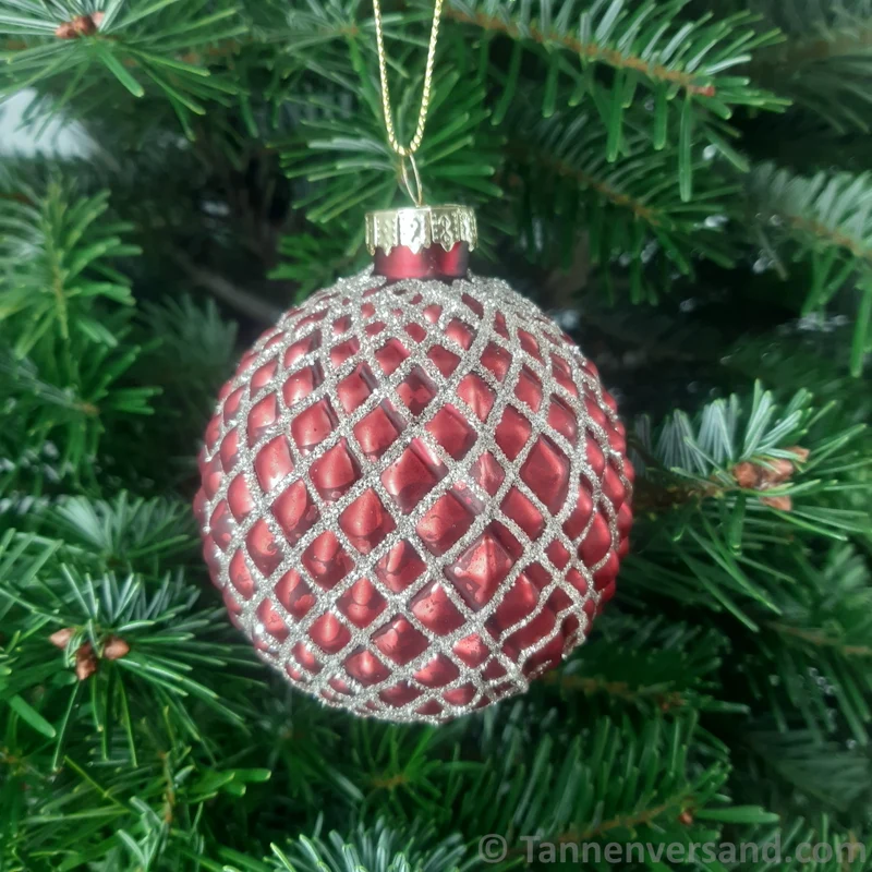 Weihnachtskugel aus Glas Rot Gold 8 cm 12er Set