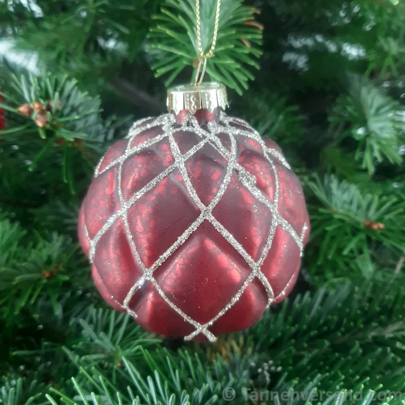 Weihnachtskugel aus Glas Rot Gold 8 cm 12er Set