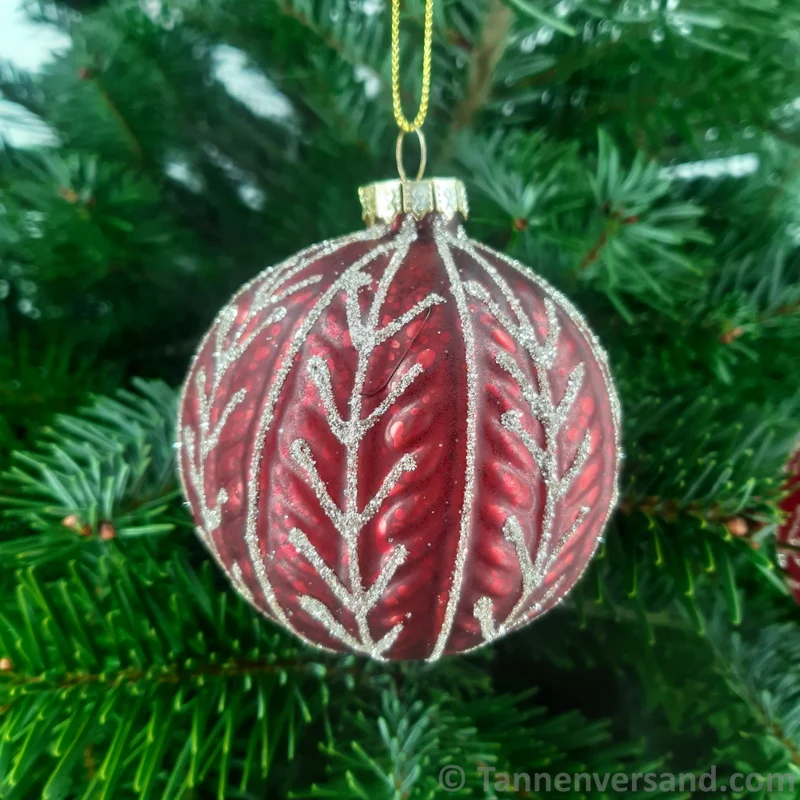 Weihnachtskugel aus Glas Rot Gold 8 cm 12er Set