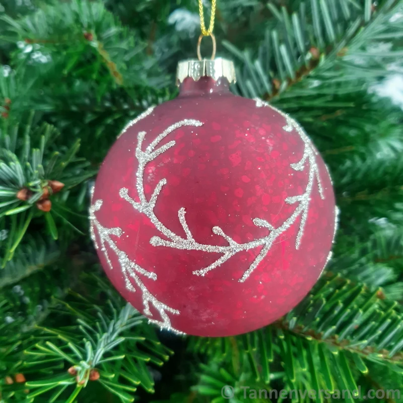 Weihnachtskugel aus Glas Rot Gold 8 cm 12er Set