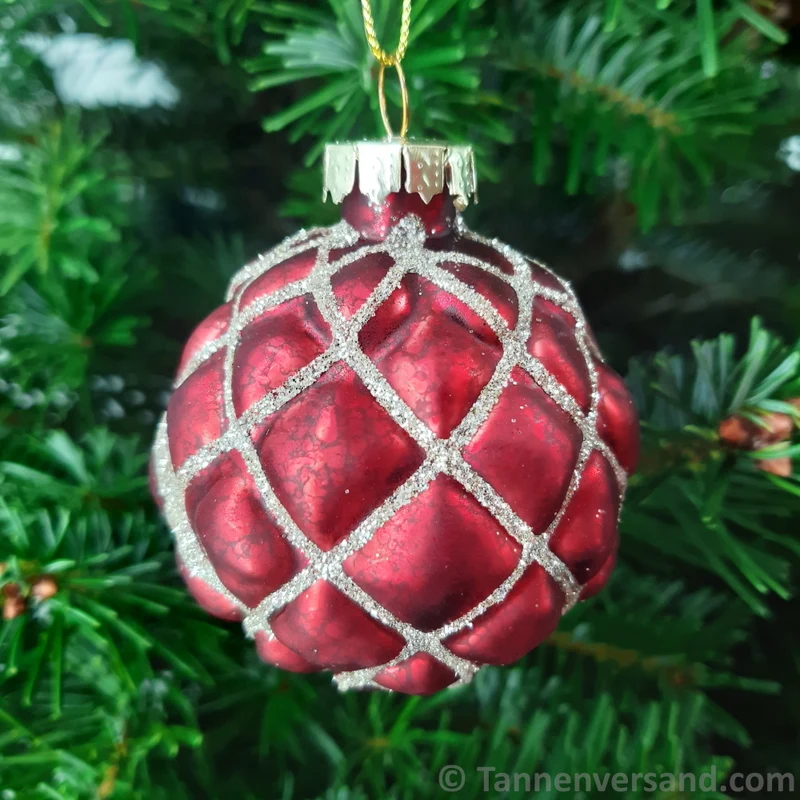 Weihnachtskugel aus Glas Rot Gold 6 cm 12er Set