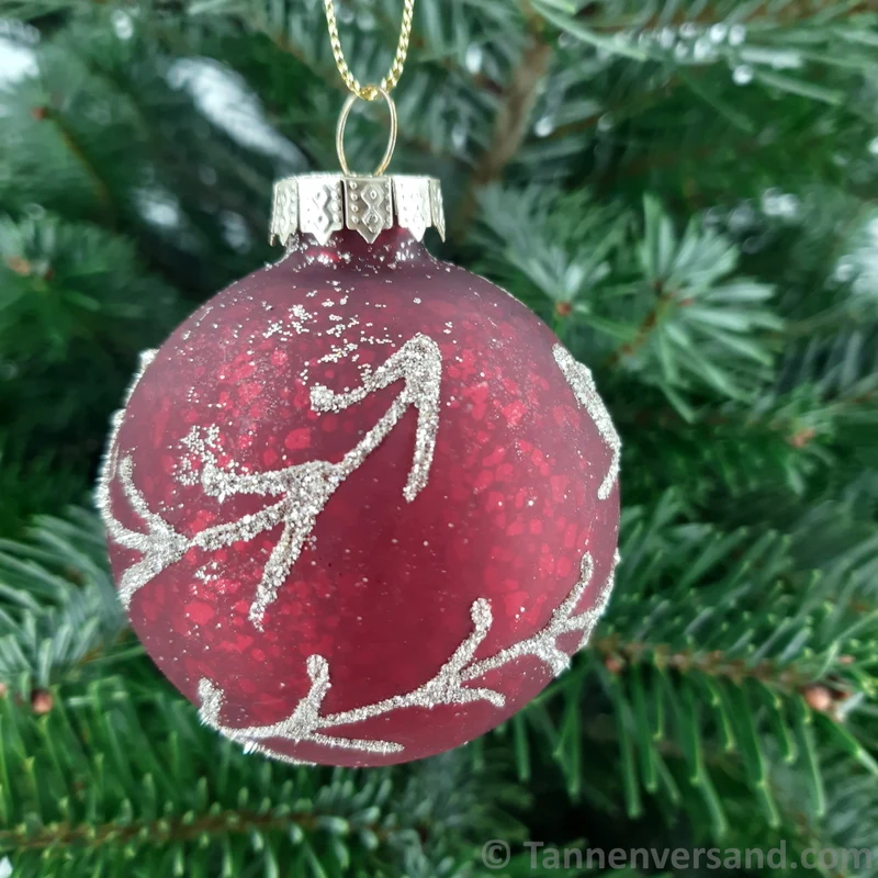 Weihnachtskugel aus Glas Rot Gold 6 cm 12er Set