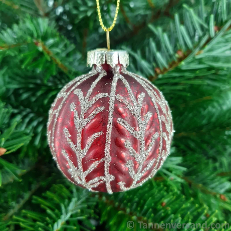 Weihnachtskugel aus Glas Rot Gold 6 cm 12er Set