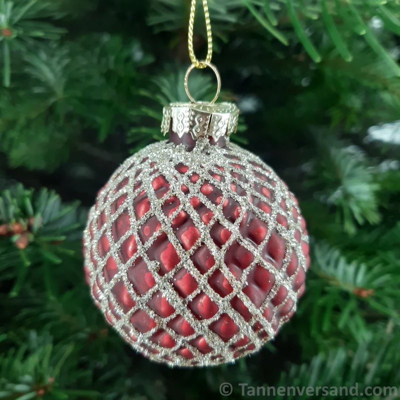 Weihnachtskugel aus Glas Rot Gold 6 cm 12er Set