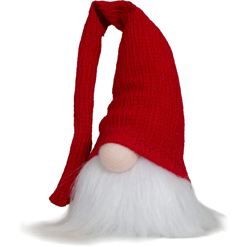 Gnom sitzend14cm(26cm) 5er Set – Weihnachtswichtel mit langer Zipfelmütze & flauschigem Bart, 5 Designs