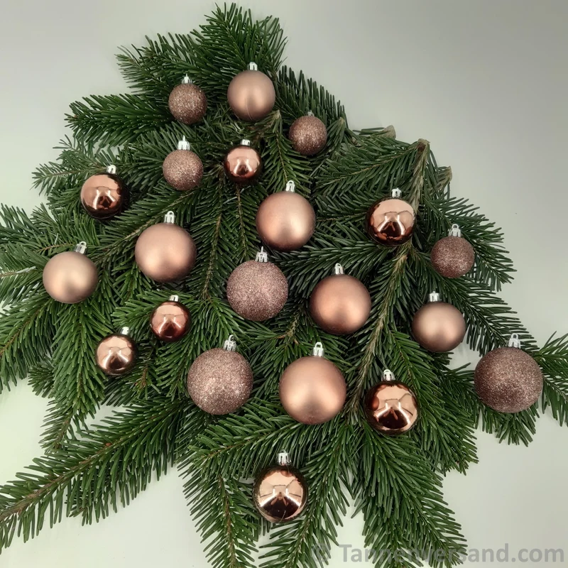Weihnachtskugel Bruchfest Walnuss 4-6 cm Glanz Matt Glitter Mix