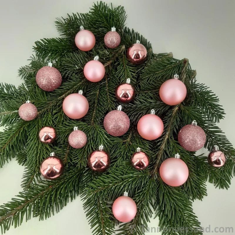 Weihnachtskugel Bruchfest Rosa 4-6 cm Glanz Matt Glitter Mix