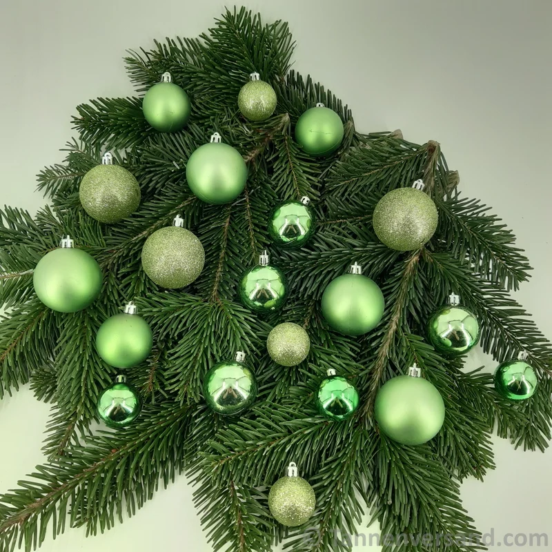 Weihnachtskugel Bruchfest Mistelgrün 4-6 cm Glanz Matt Glitter Mix