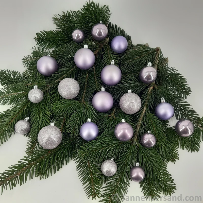 Weihnachtskugel Bruchfest Heidelila 4-6 cm Glanz Matt Glitter Mix