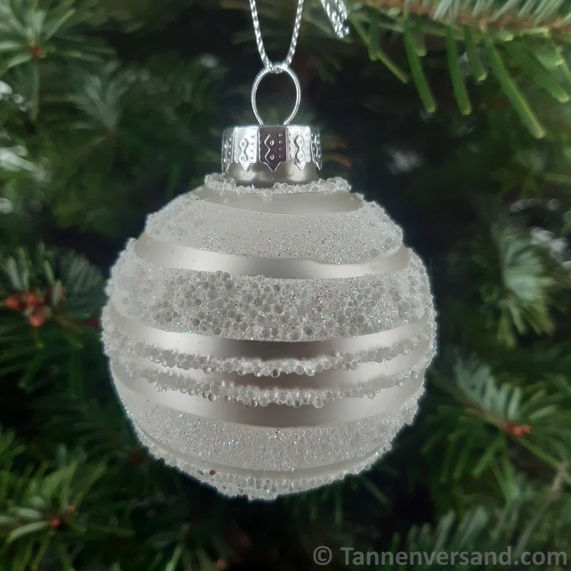 Weihnachtskugel aus Glas Weiß Silber 6 cm 12er Set