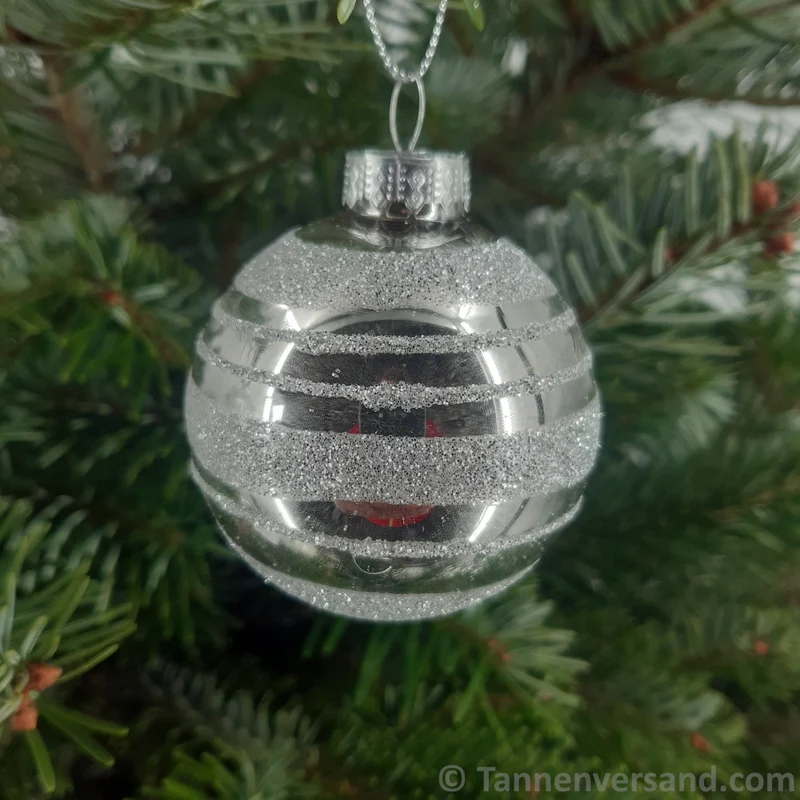 Weihnachtskugel aus Glas Weiß Silber 6 cm 12er Set