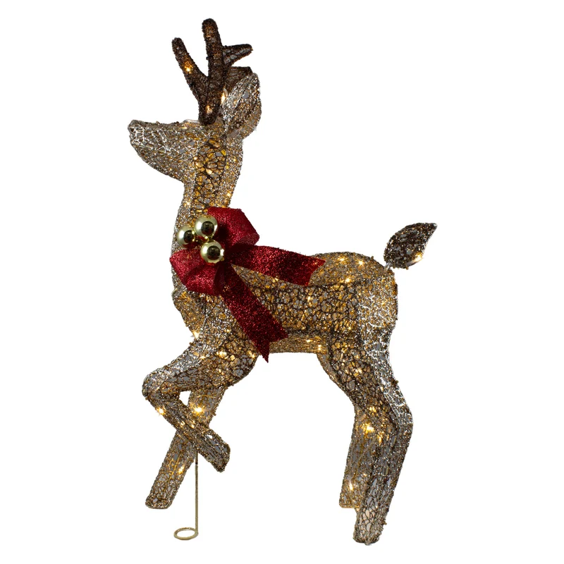 LED Rentier Farbe gold - Größe 80cm - Weihnachtsdeko