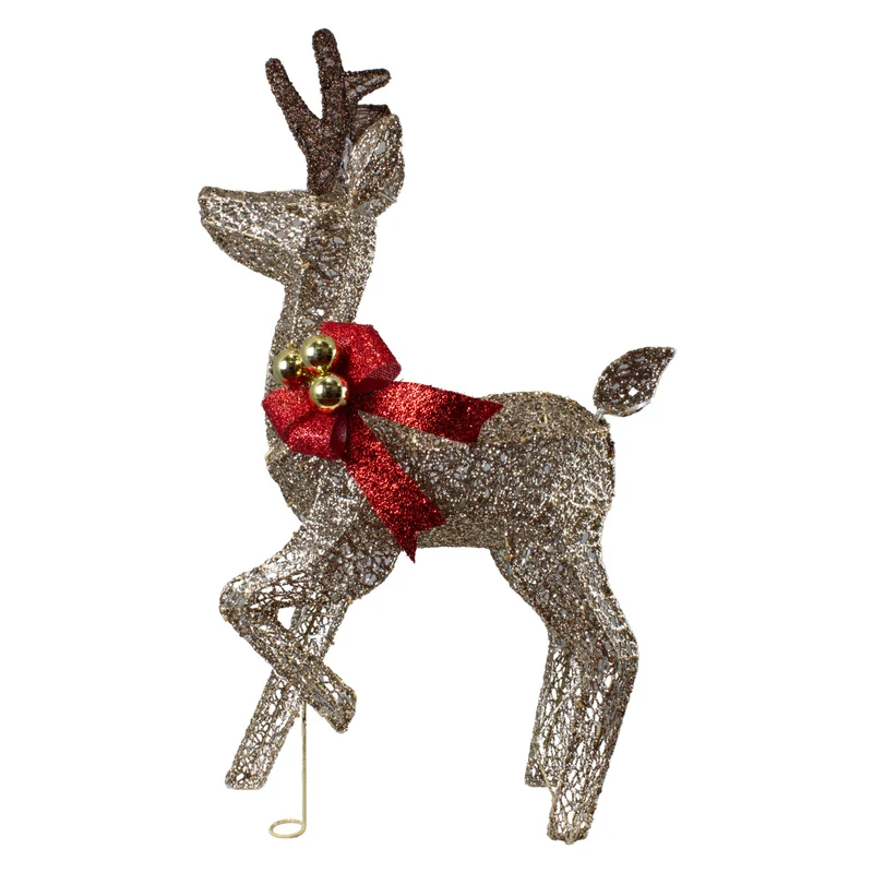 LED Rentier Farbe gold - Größe 80cm - Weihnachtsdeko