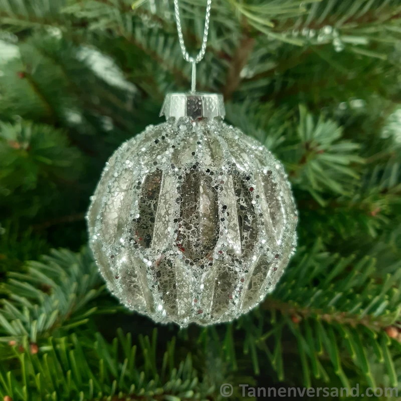 Weihnachtskugel aus Glas Silber 6 cm 12er Set