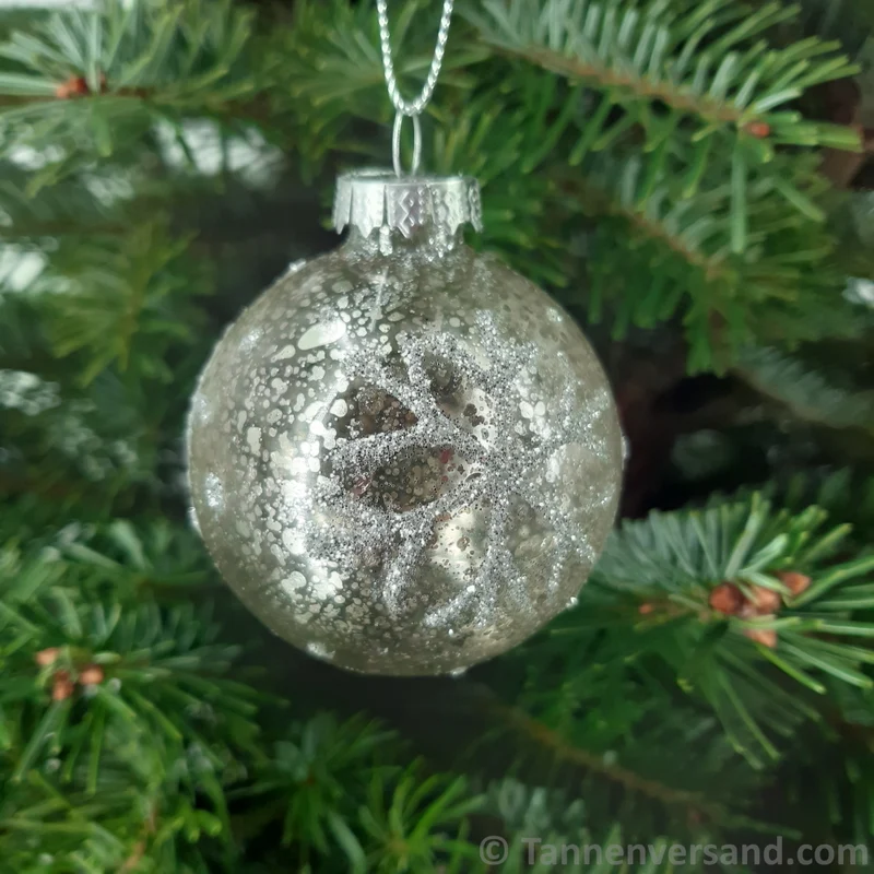 Weihnachtskugel aus Glas Silber 6 cm 12er Set
