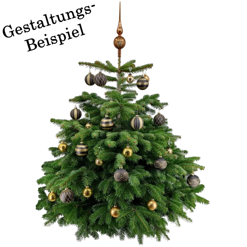 Weihnachtskugel aus Glas Schwarz Gold 8 cm 12er Set