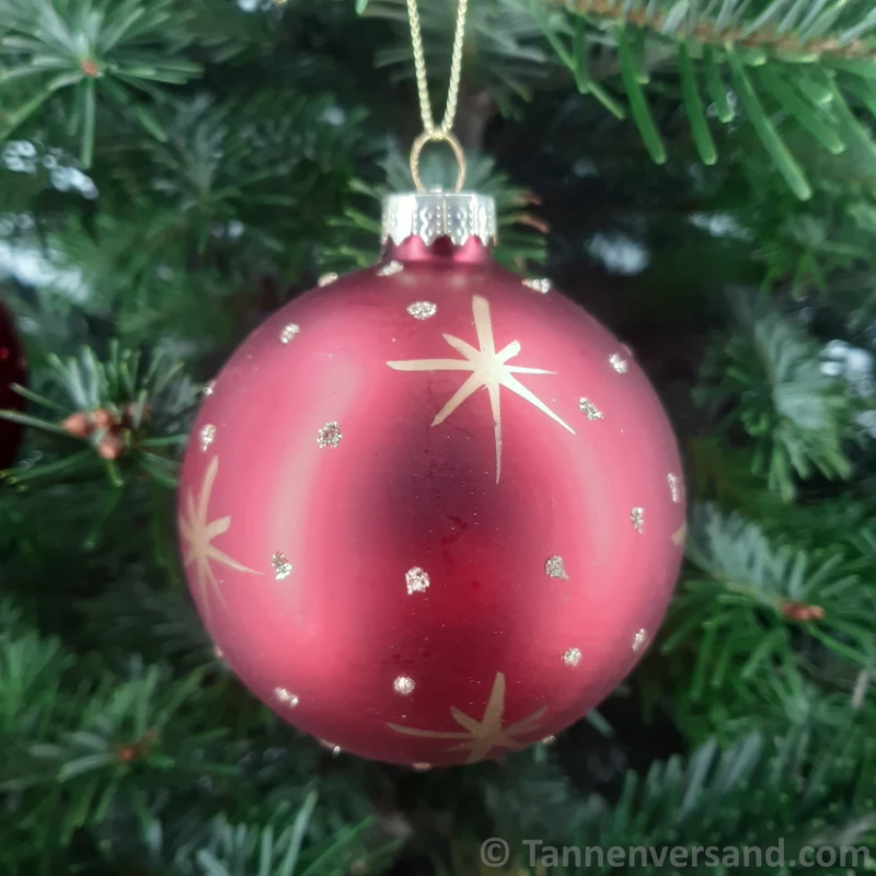 Weihnachtskugel aus Glas Rot Gold 8 cm 12er Set