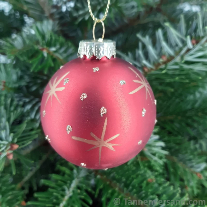 Weihnachtskugel aus Glas Rot Gold 6 cm 12er Set