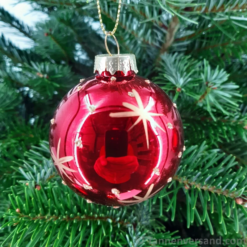 Weihnachtskugel aus Glas Rot Gold 6 cm 12er Set