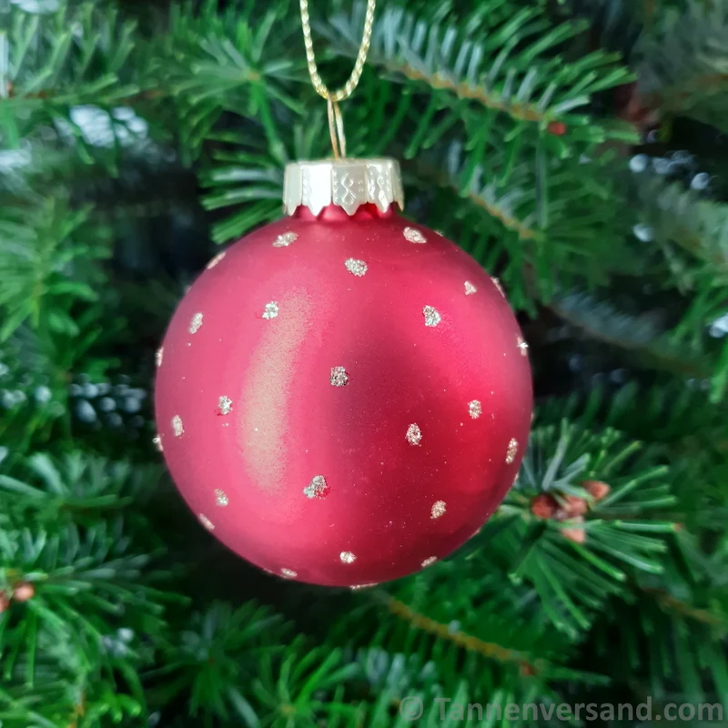 Weihnachtskugel aus Glas Rot Gold 6 cm 12er Set