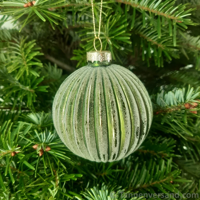 Weihnachtskugel aus Glas Grün Gold 8 cm 12er Set