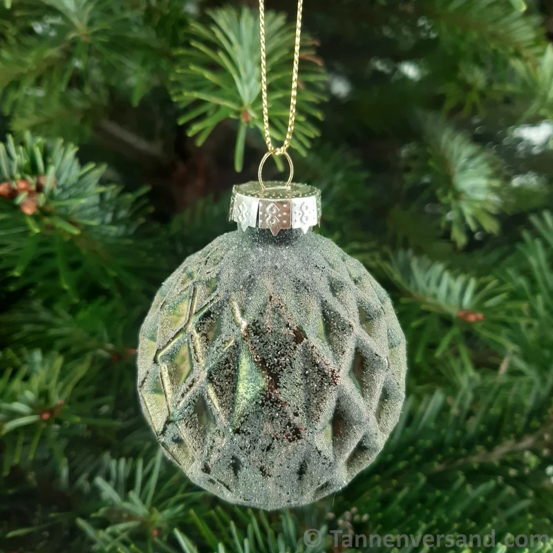 Weihnachtskugel aus Glas Grün Gold 6 cm 12er Set