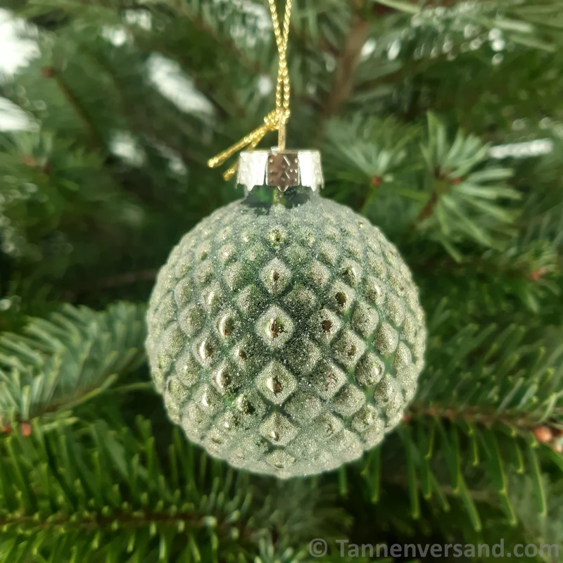 Weihnachtskugel aus Glas Grün Gold 6 cm 12er Set